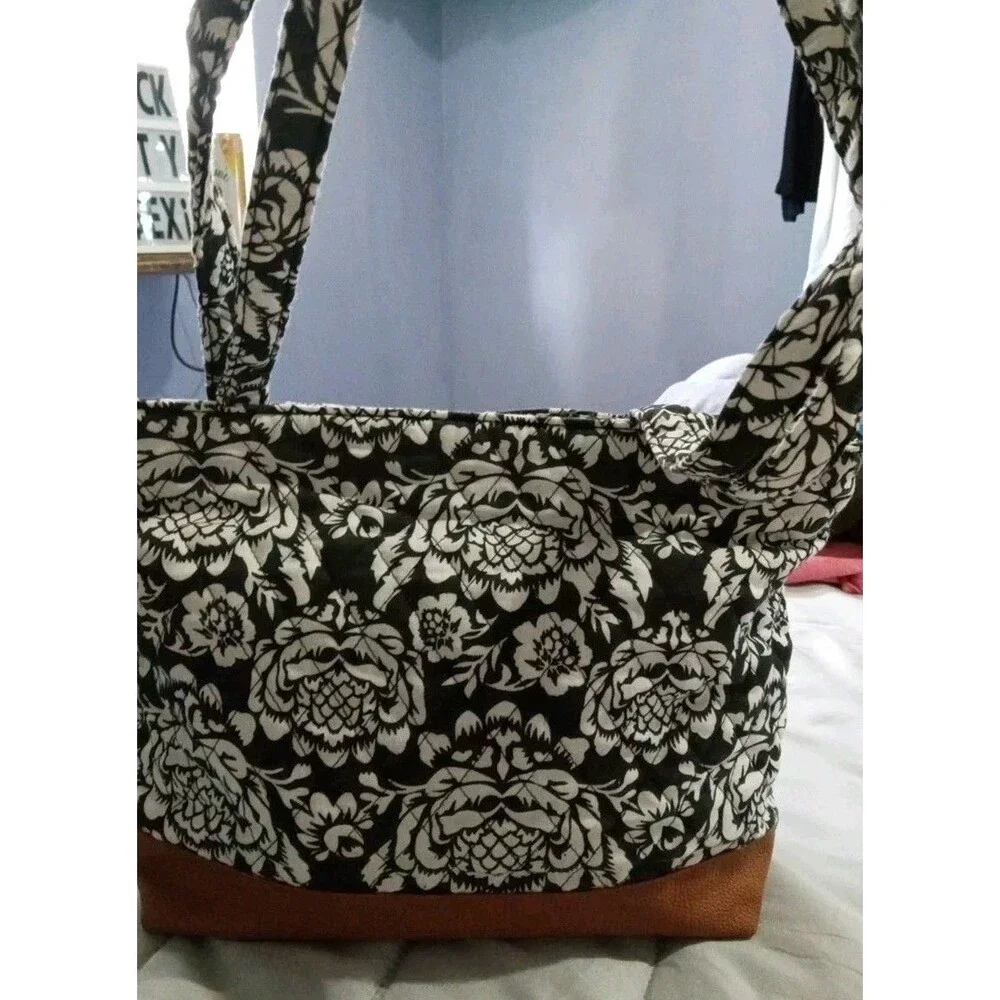 Stone Mountain SNY Black Floral Tote Purse Women’s Handbag